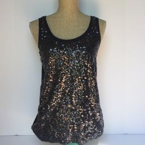 J. Crew Navy Blue Sequin Tank Sz. M